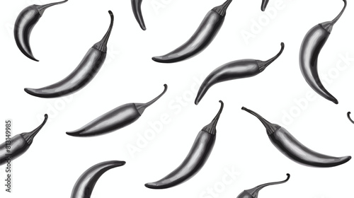Monochrome chili peppers seamless pattern vector il photo