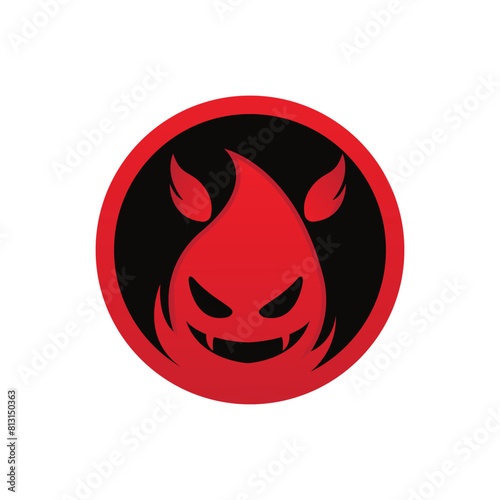 bad fire mascot esport logo design. Devil Fire and Devil Flame Logo.