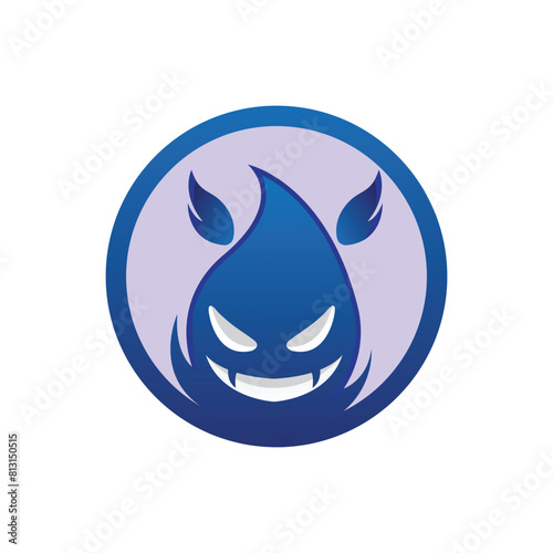 bad fire mascot esport logo design. Devil Fire and Devil Flame Logo.