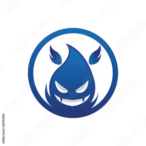 bad fire mascot esport logo design. Devil Fire and Devil Flame Logo.