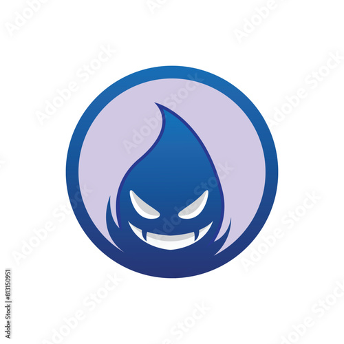 bad fire mascot esport logo design. Devil Fire and Devil Flame Logo.