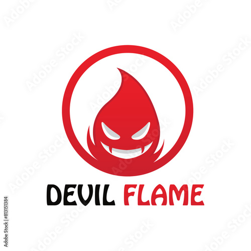 bad fire mascot esport logo design. Devil Fire and Devil Flame Logo.