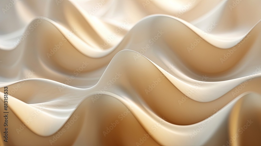 Light beige color wavy folds of smooth liquid or soft tissue, close up. Light beige color wavy folds of smooth liquid or soft tissue, close up.