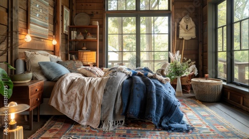 Embrace The Inviting Charm Of A Comfortable And Eclectic Bedroom, Where Mismatched Furnishings And Decor Create A Unique And Cozy Retreat