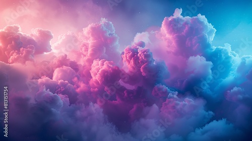 Vibrant Abstract Cloudscape with Pastel Pink Hues