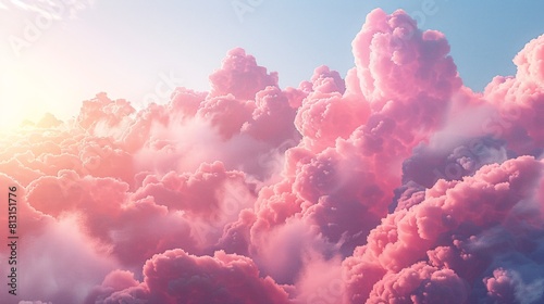 Pink Cloud Skyscape with Sunlit Horizon photo