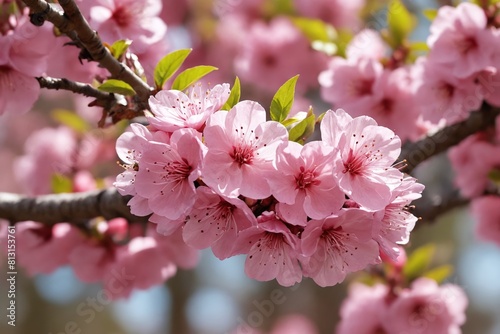 A Portrait of Spring: Vibrant Pink Cherry Blossoms Unfold