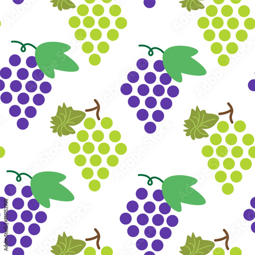 color isolated seamless pattern grape berries in flat shape style in vector. template for backdrop textile wallpaper wrapping background print decor design