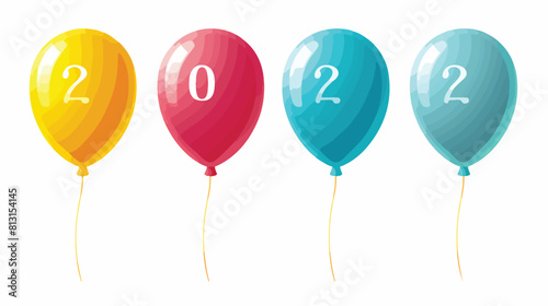 Number shaped bright and glossy colorful balloons c
