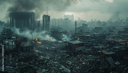 AI-generated photo of a post-apocalyptic cityscape