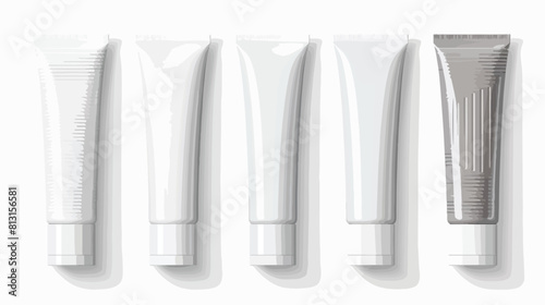 Packing White Realistic Tubes For Cosmetics Isolate