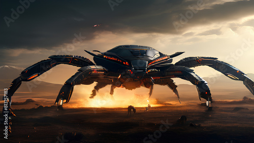 Scorpio-Craft - Massive UFO Resembling a Scorpion on the Battlefield © Ahsan Ali