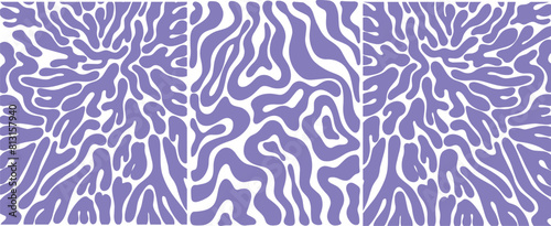 Matisse curves aestethic. Groovy abstract flower art set.