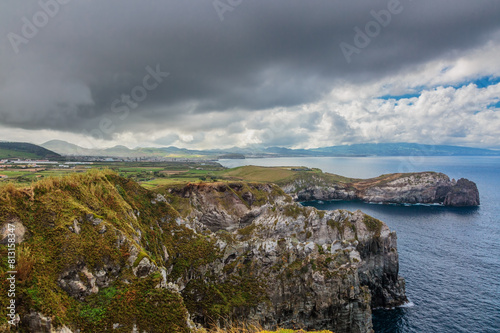  Amazing atlantic ocean view with rocks of Sao Miguel island