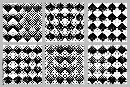 Geometrical circle pattern background collection -  abstract vector graphic designs from dots