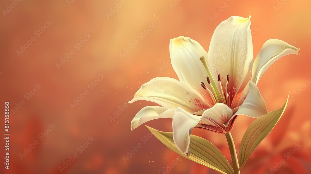 Fototapeta premium Elegant Condolence Card with Beautiful Flower Illustration, Expressing Loving Memory and Sympathy