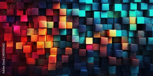 Vivid and colorful geometric cubes creating a dynamic and modern abstract background.