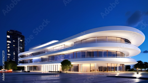Modern Architectural Marvel - White Building with Contemporary Design with an elegant, modern structure