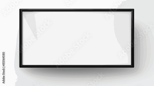 Realistic blank wall mount flat screen TV frame moc