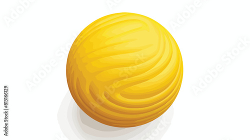 Realistic plasticine yellow ball with arcuate detai
