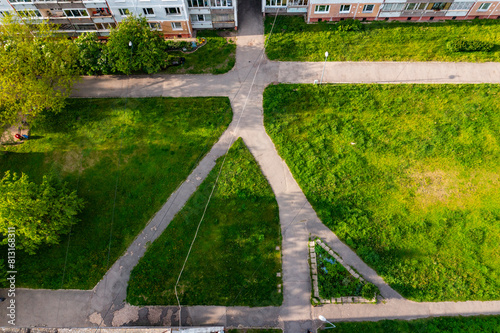Streets and roads in an urban neighborhood