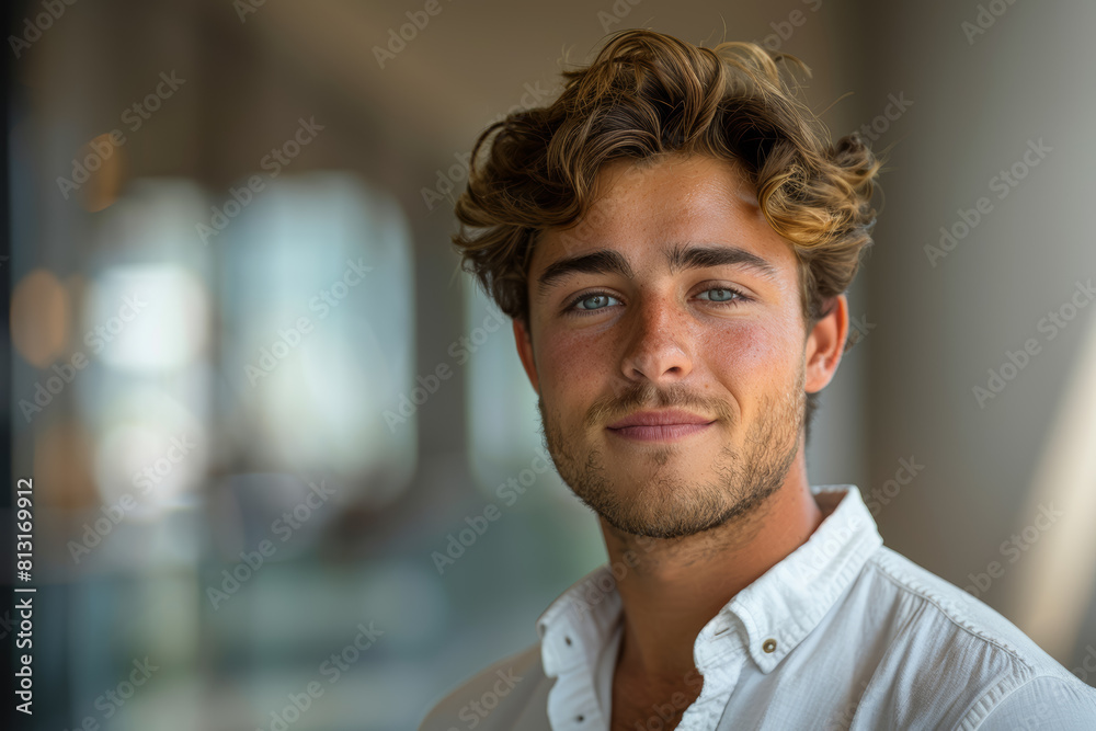 A headshot capturing the energy and vitality of a young professional. Concept of youth and innovation in business. Generative Ai. A headshot capturing the energy and vitality of a young professional. Concept of youth and innovation in business. Generative Ai.