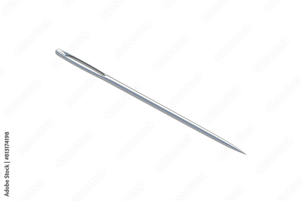 Needle for sewing isolated on white background. 3d render