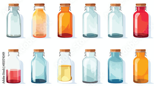 royalty image of glass bottles empty transparent. r