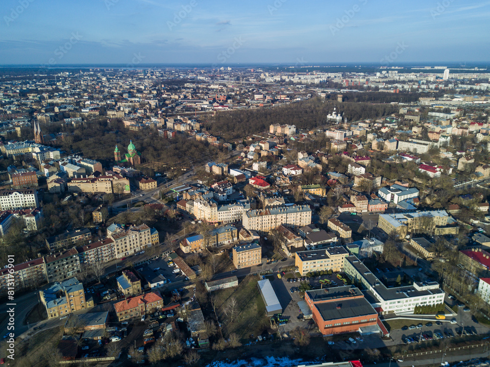 Fototapeta premium Riga aerial view to districts of town.