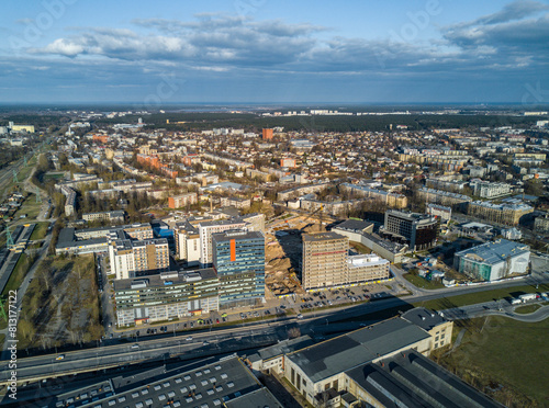 Riga aerial view to old town.