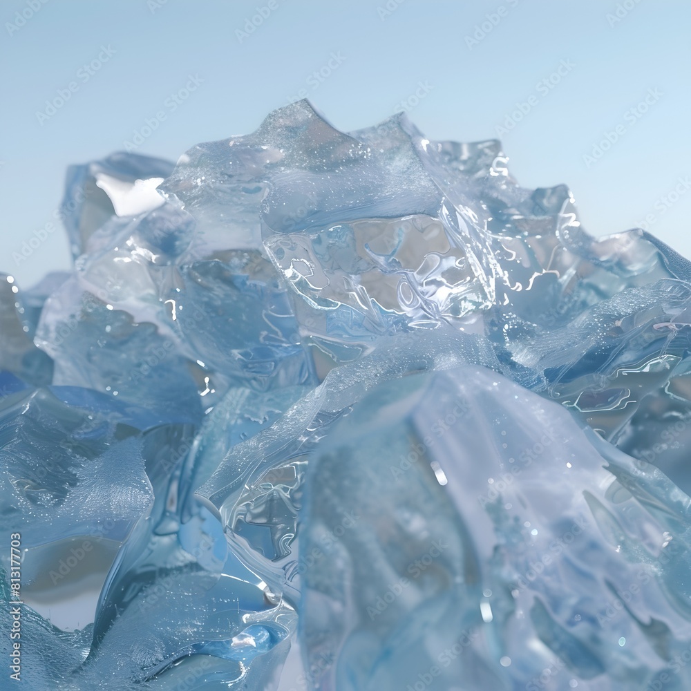 Flaky Texture of Ice Crystal Formation Displayed in High Definition