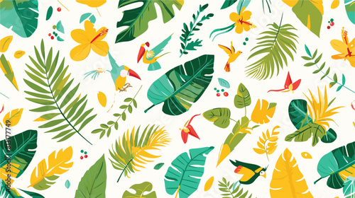 Seamless pattern backdrop design of tropical palm l