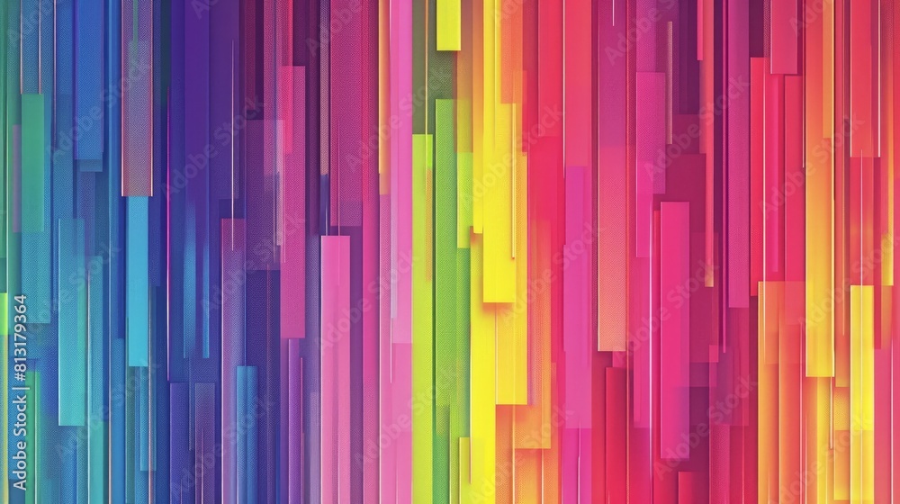 Abstract bright geometric rainbow pattern with colorful parallel vertical lines background as an illustration for a banner postcard or fashion concept design. Abstract bright geometric rainbow pattern with colorful parallel vertical lines background as an illustration for a banner postcard or fashion concept design.
