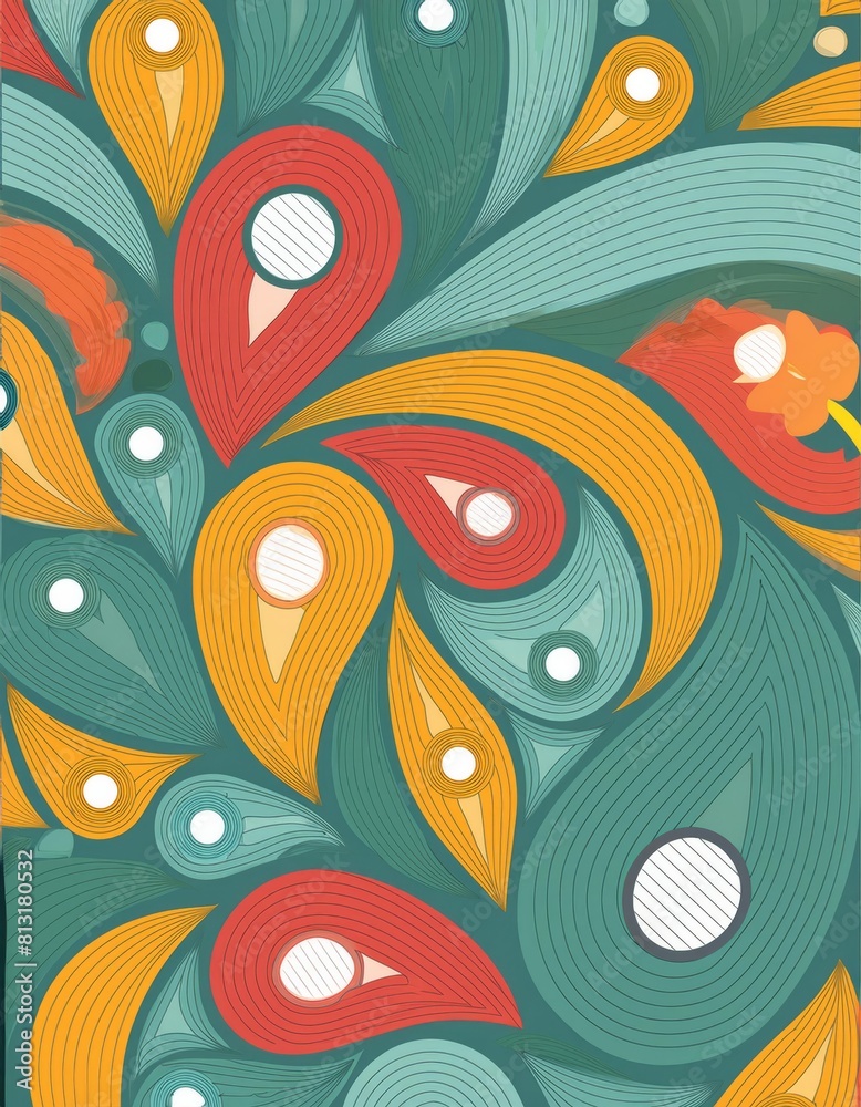 Naklejka premium Generated image of abstract colorful pattern