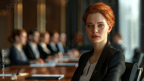 A Businesswoman Leads A Meeting Or Workshop  Embodying Leadership And Expertise In Her Field