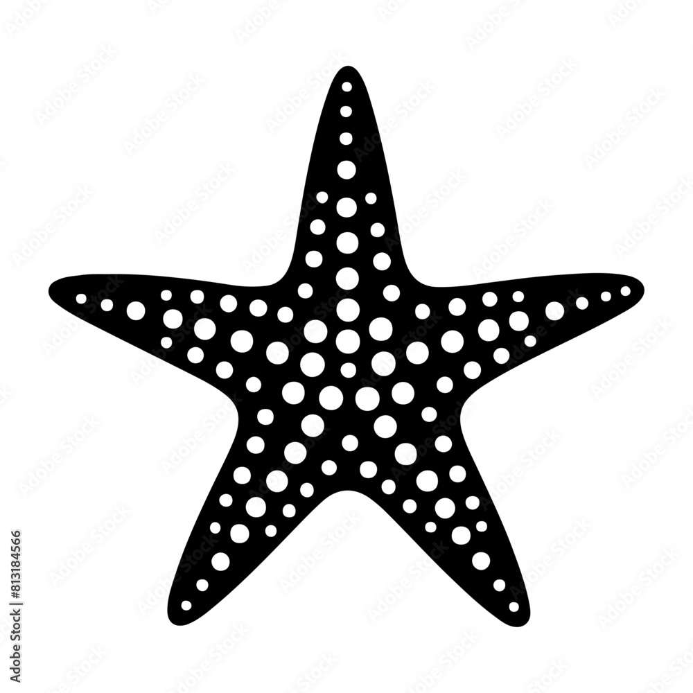 Starfish icon. Sea star fish marine life