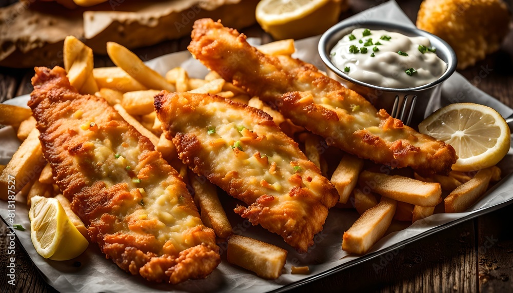 fish and chips on a plate fish and chips on a plate