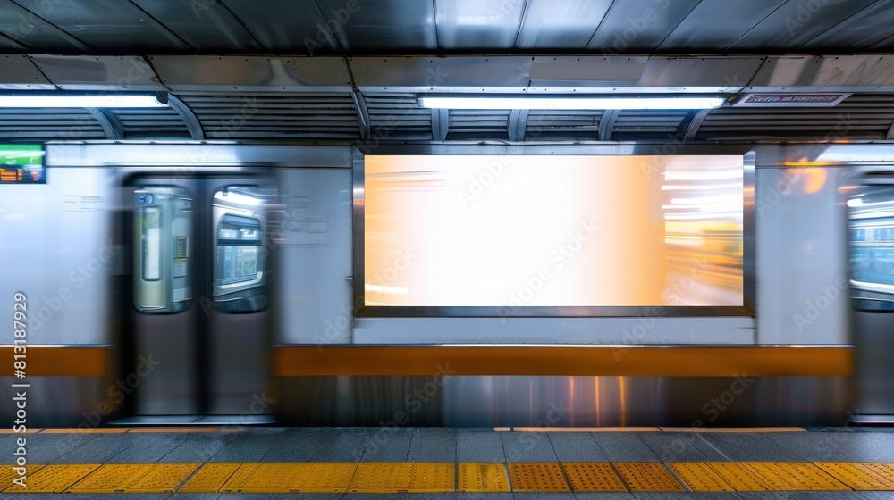 blank advertising billboard or light box showcase on wall inside subway train at station, copy space for your text message or media content, advertisement, commercial blank advertising billboard or light box showcase on wall inside subway train at station, copy space for your text message or media content, advertisement, commercial