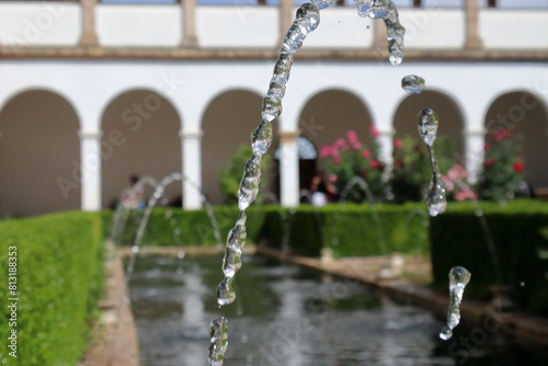 Fountan at Gardens of the Generalife in Spain, part of the Alhambra 