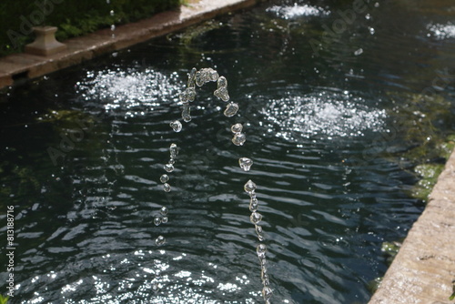 Fountan at Gardens of the Generalife in Spain, part of the Alhambra 