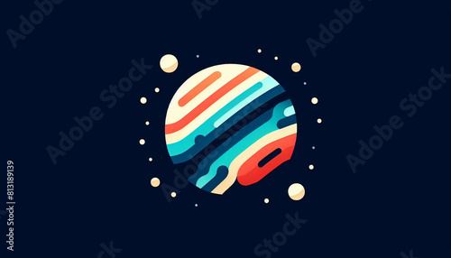 Colorful planet on dark background