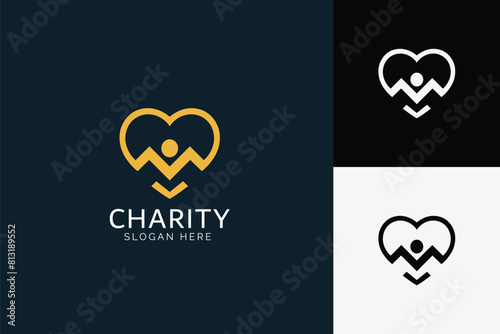 Charity Foundation vector logo design illustration