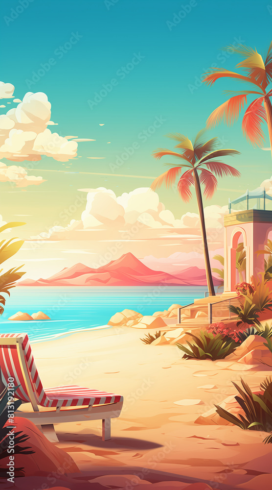 Fototapeta premium vacations background for social media. illustration