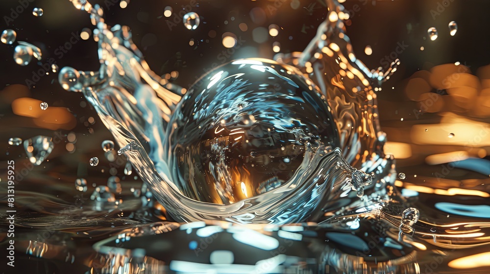 Sphere of liquid melting metal wallpaper background Sphere of liquid melting metal wallpaper background