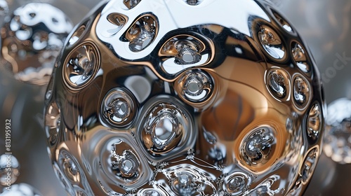 Sphere of liquid melting metal wallpaper background