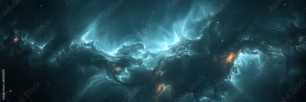 A blue sky with a lot of stars and a few fireballs A blue sky with a lot of stars and a few fireballs