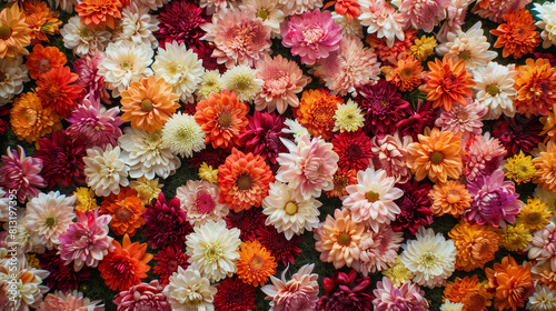 Vibrant Flower Wall Display