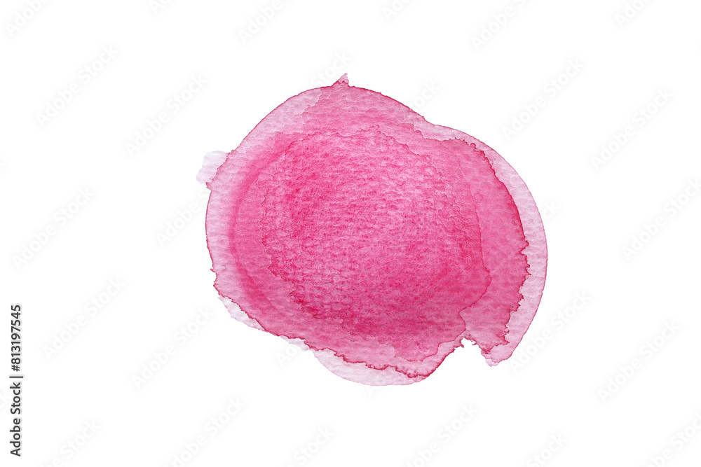Abstract hand drawn pink watercolor spot isolated on white background Abstract hand drawn pink watercolor spot isolated on white background