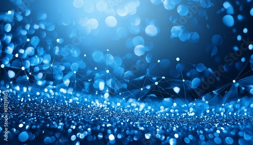 many blue particles on a blue background 