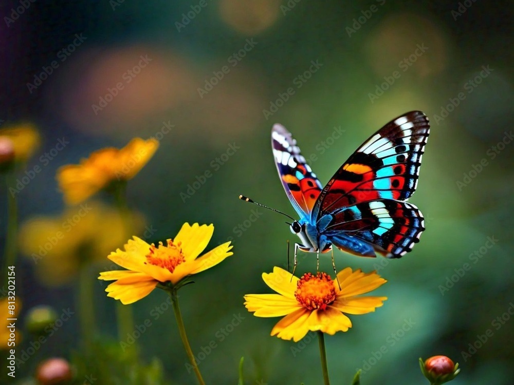 Butterfly Stock Photo, 
Butterfly, Beauty In Nature, Flower, Generated By Ai